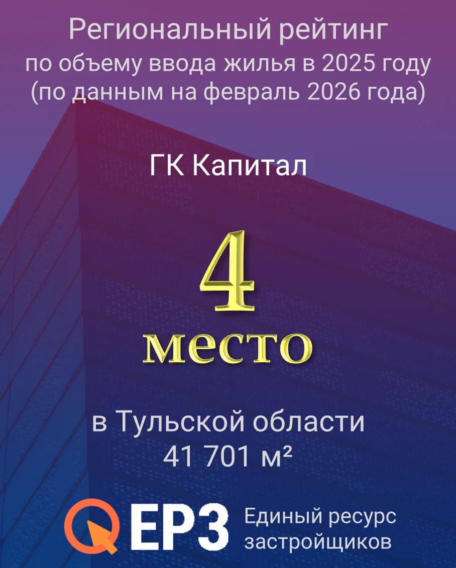 Региональный рейтинг по объему ввода жилья в Тульской области 2025 году